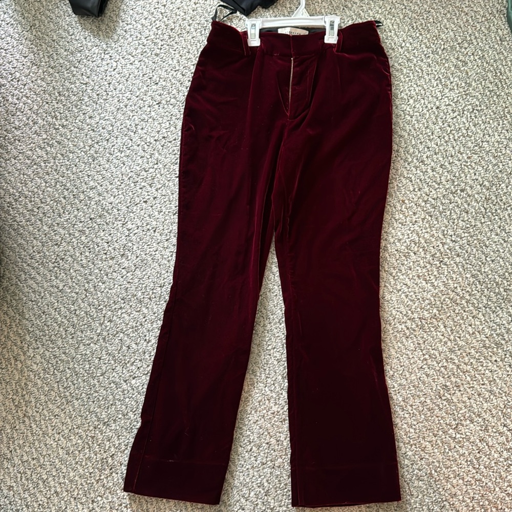DEREK LAM CROSBY VELVET STRAIGHT LEG PANTS